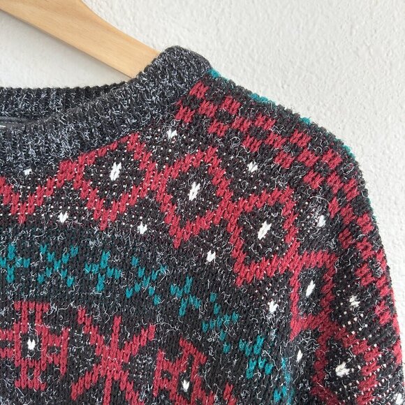 Vintage Sweater Graphix Sweater Grandpa Abstract Retro Acrylic Pullover - Picture 2 of 9